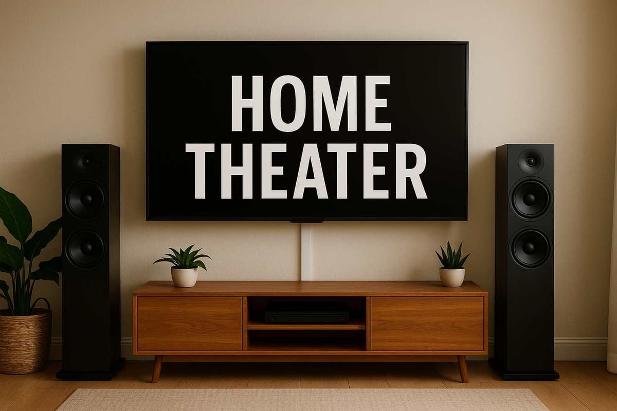 Immersive home theater with surround sound and projector